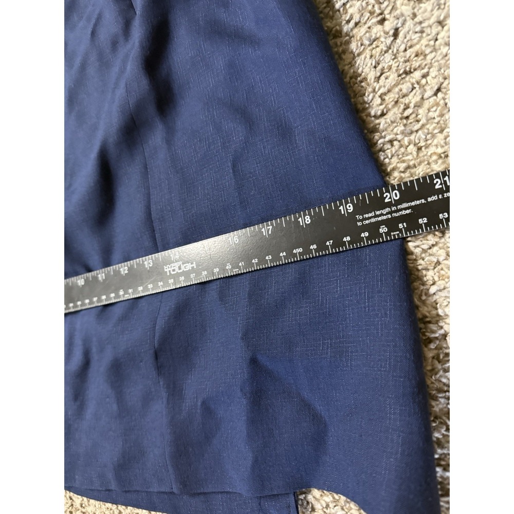 Pendleton Midi Skirt Size 10 Dark Blue Navy Rayan Linen Made In USA Lined - Picture 3 of 9
